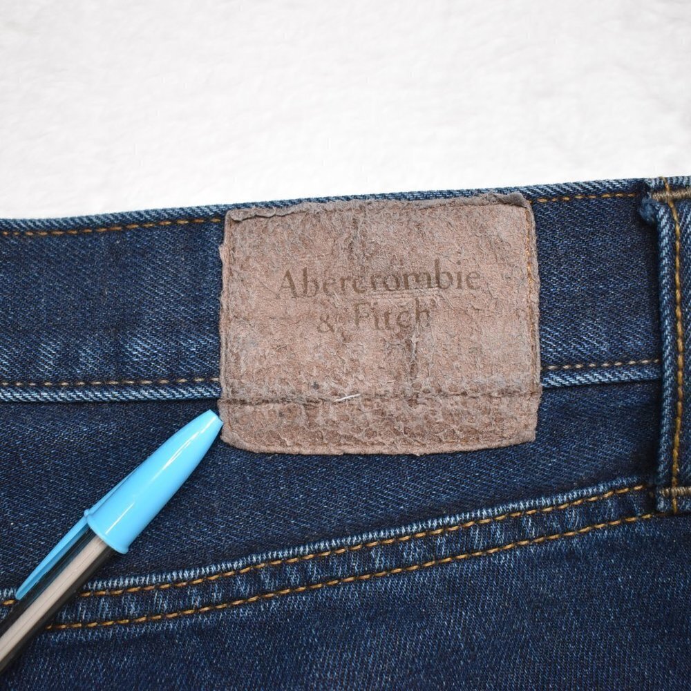 Abercrombie & Fitch Mens Jeans Sz 31 X 32 Skinny Mid Rise Dark Wash 5 Pocket - Picture 16 of 16